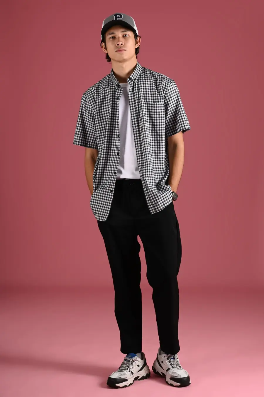 PSCR02-GINGHAM SHORT SLEEVE SHIRT PREPP SCOOTER EDITION BLACK