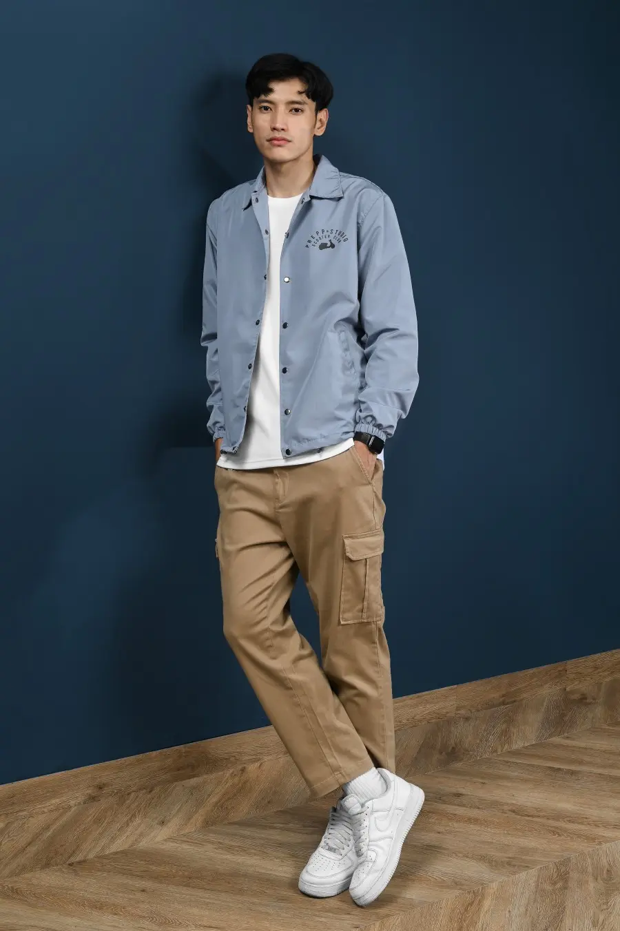 PODM10-COACH JACKET SCOOTER CLUB GREY