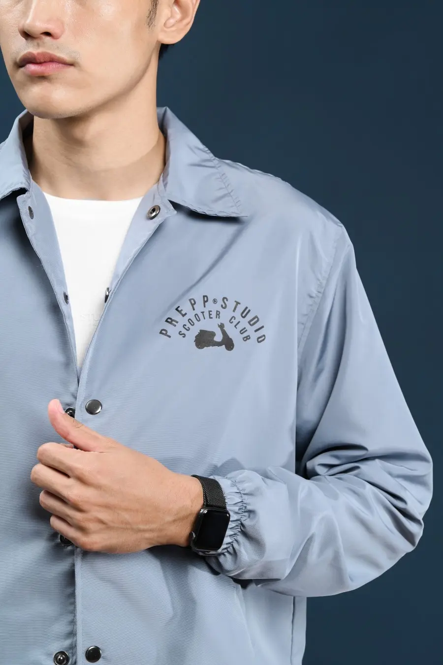 PODM10-COACH JACKET SCOOTER CLUB GREY