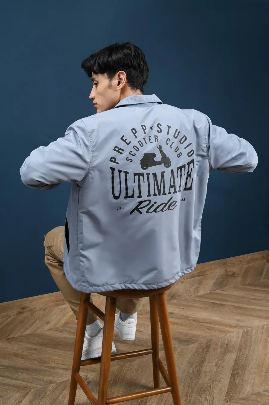 PODM10-COACH JACKET SCOOTER CLUB GREY