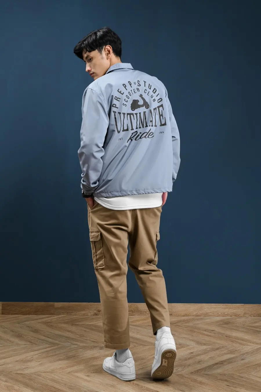 PODM10-COACH JACKET SCOOTER CLUB GREY