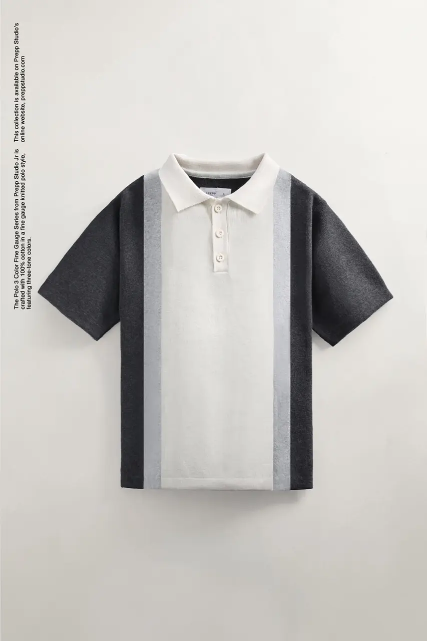 POLO SHIRT 3 COLOR FINE GAUGE GREY