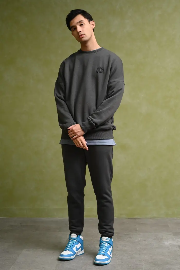 POCK38-PREPP SIGNATURE SWEATSHIRT CHARCOAL