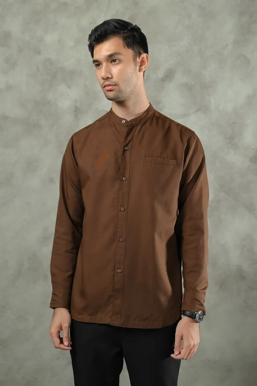 PSDF57-AARIAL MODEST SHIRT DARK BROWN