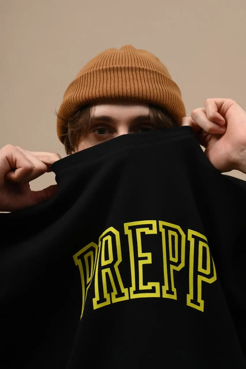 PODX85-COLLEGIATE SWEATSHIRT BLACK YELLOW