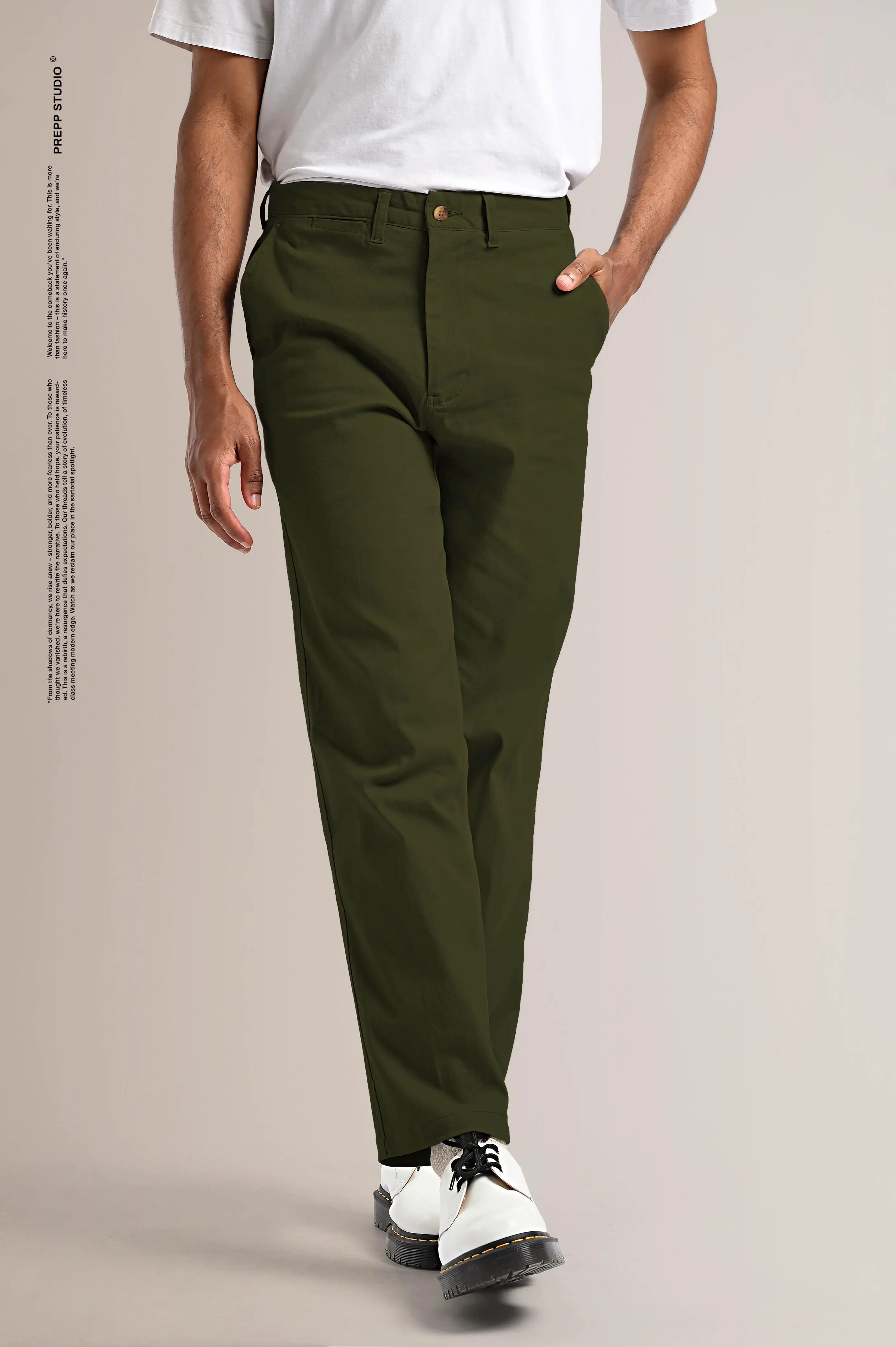 PPFJ01-SPENCER COTTON PANTS ARMY