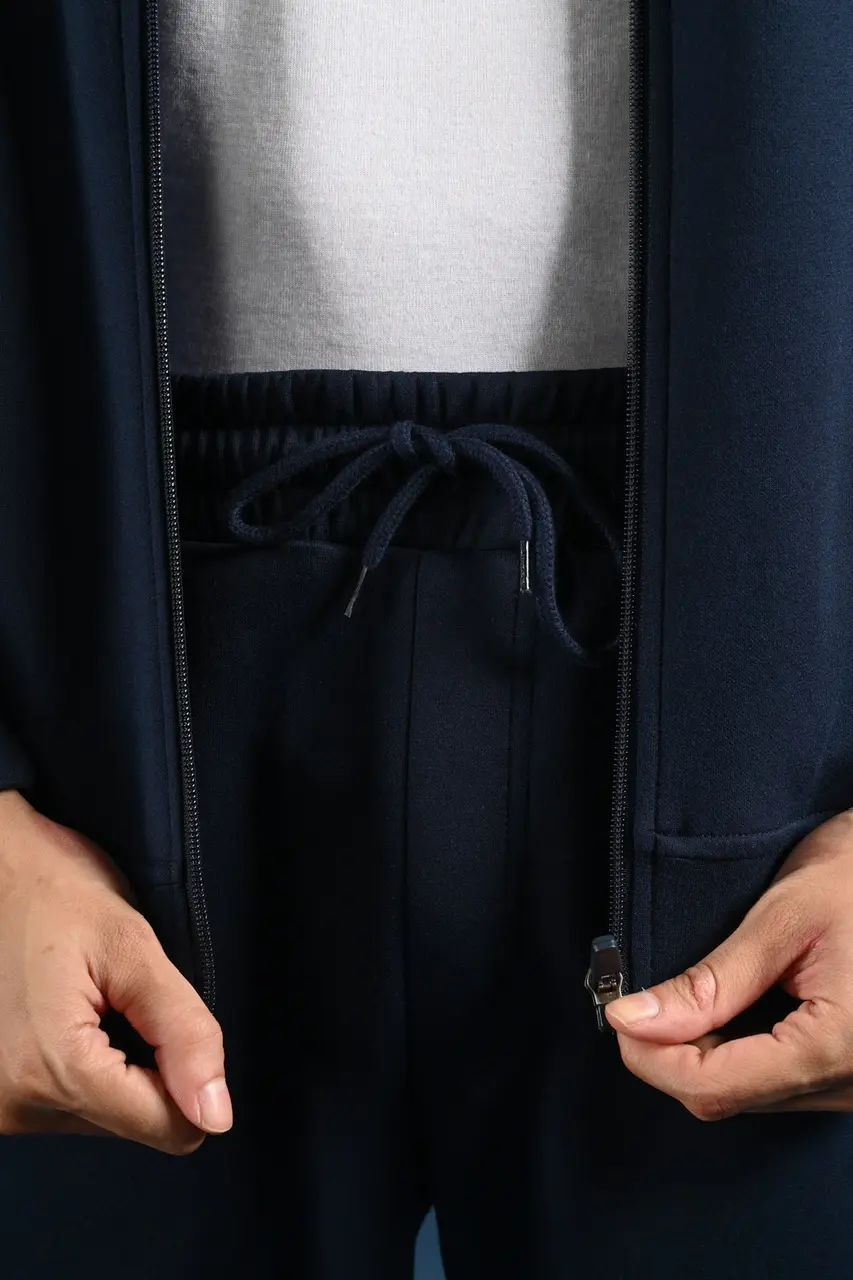 TWEED TRACKPANTS NAVY STRIPE BLACK