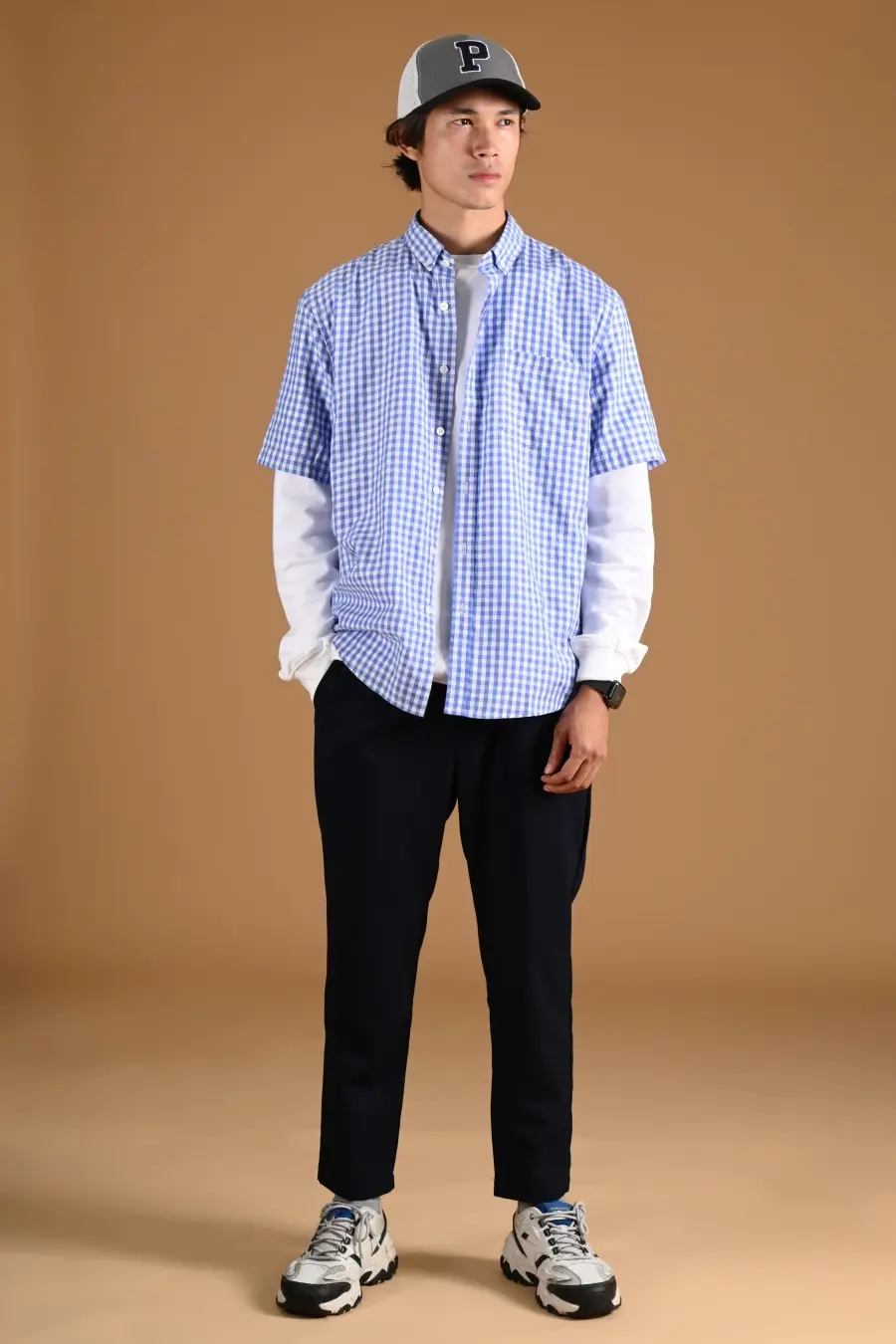 PSCR23-GINGHAM SHORT SLEEVE SHIRT PREPP SCOOTER EDITION LIGHT BLUE