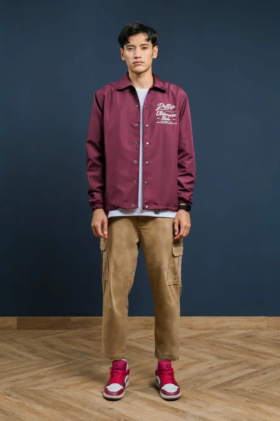 PODL14-COACH JACKET ULTIMATE RIDE MAROON