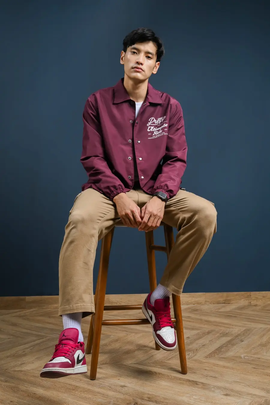 PODL14-COACH JACKET ULTIMATE RIDE MAROON
