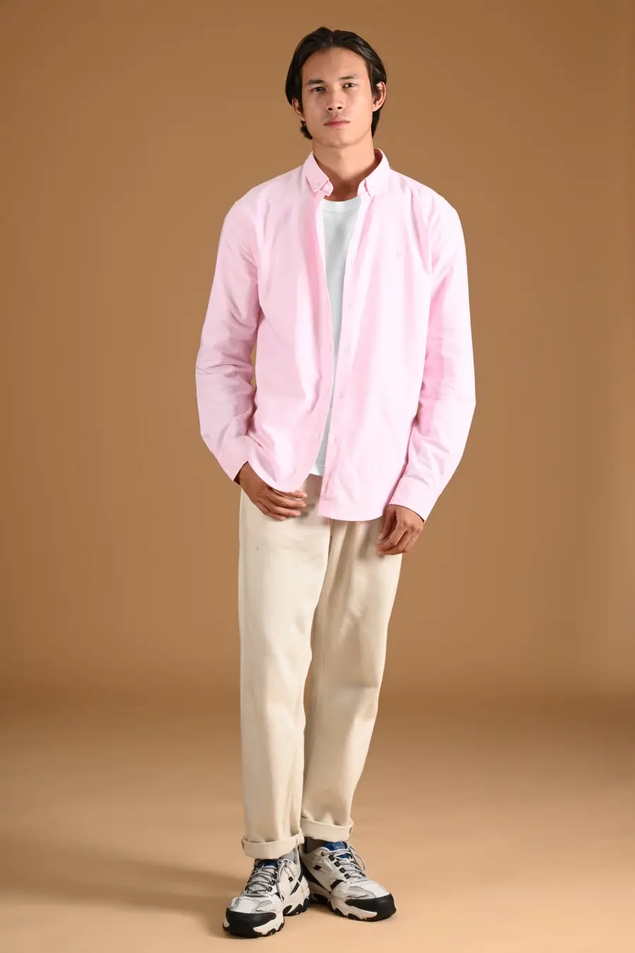 PSDB62-SIGNATURE OXFORD LONG SLEEVE SHIRT PINK
