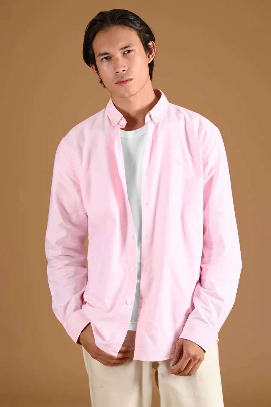 PSDB62-SIGNATURE OXFORD LONG SLEEVE SHIRT PINK