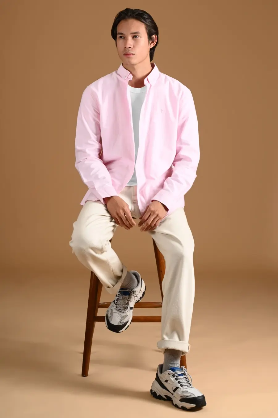 PSDB62-SIGNATURE OXFORD LONG SLEEVE SHIRT PINK