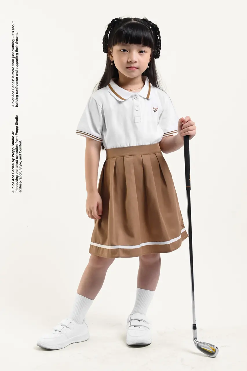 ACE POLO SHIRT GIRLS  WHITE CHOCO