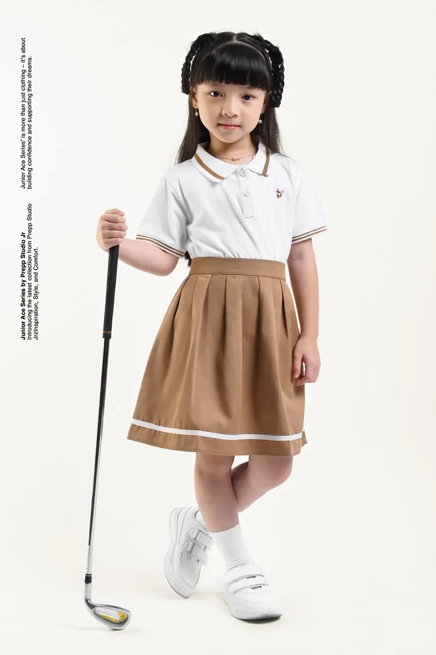 ACE POLO SHIRT GIRLS  WHITE CHOCO