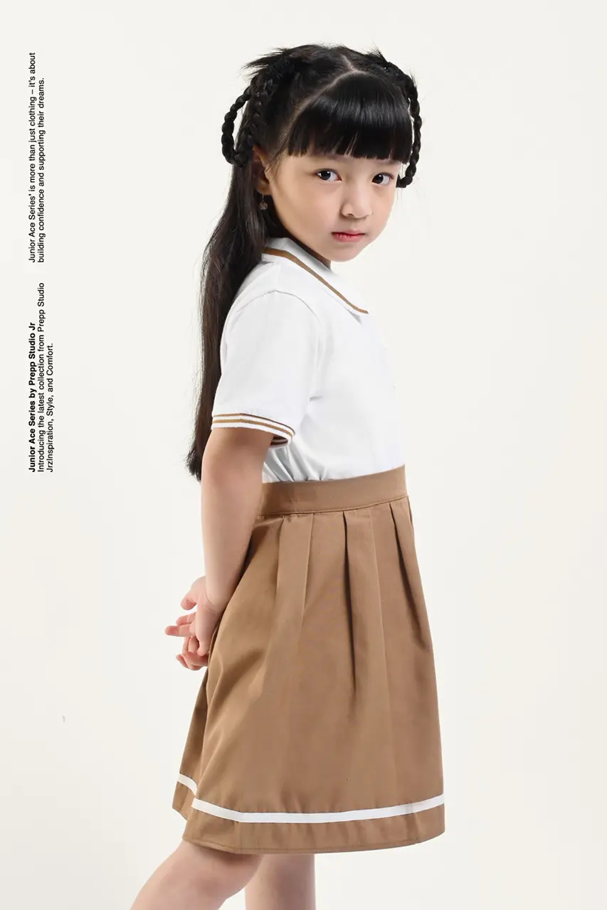 ACE POLO SHIRT GIRLS  WHITE CHOCO