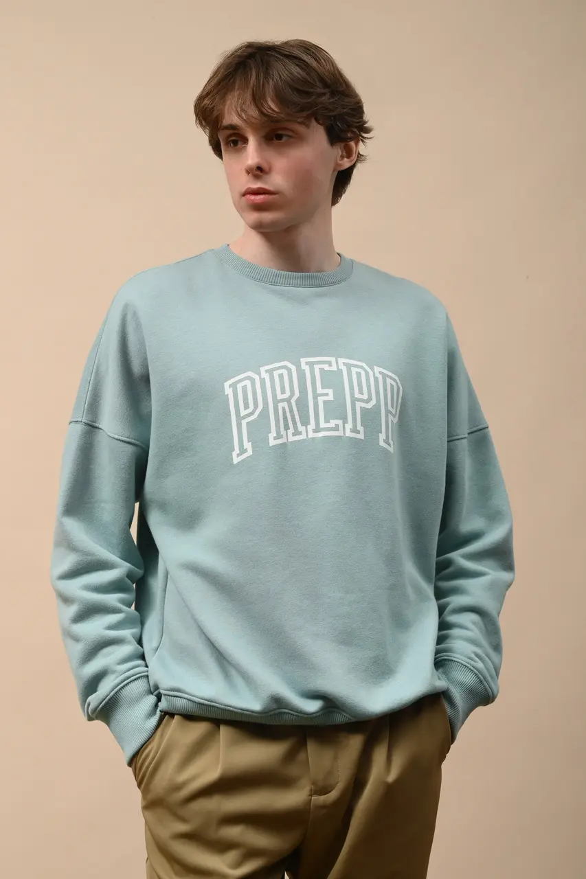 COLLEGIATE SWEATSHIRT BLUE HAZE