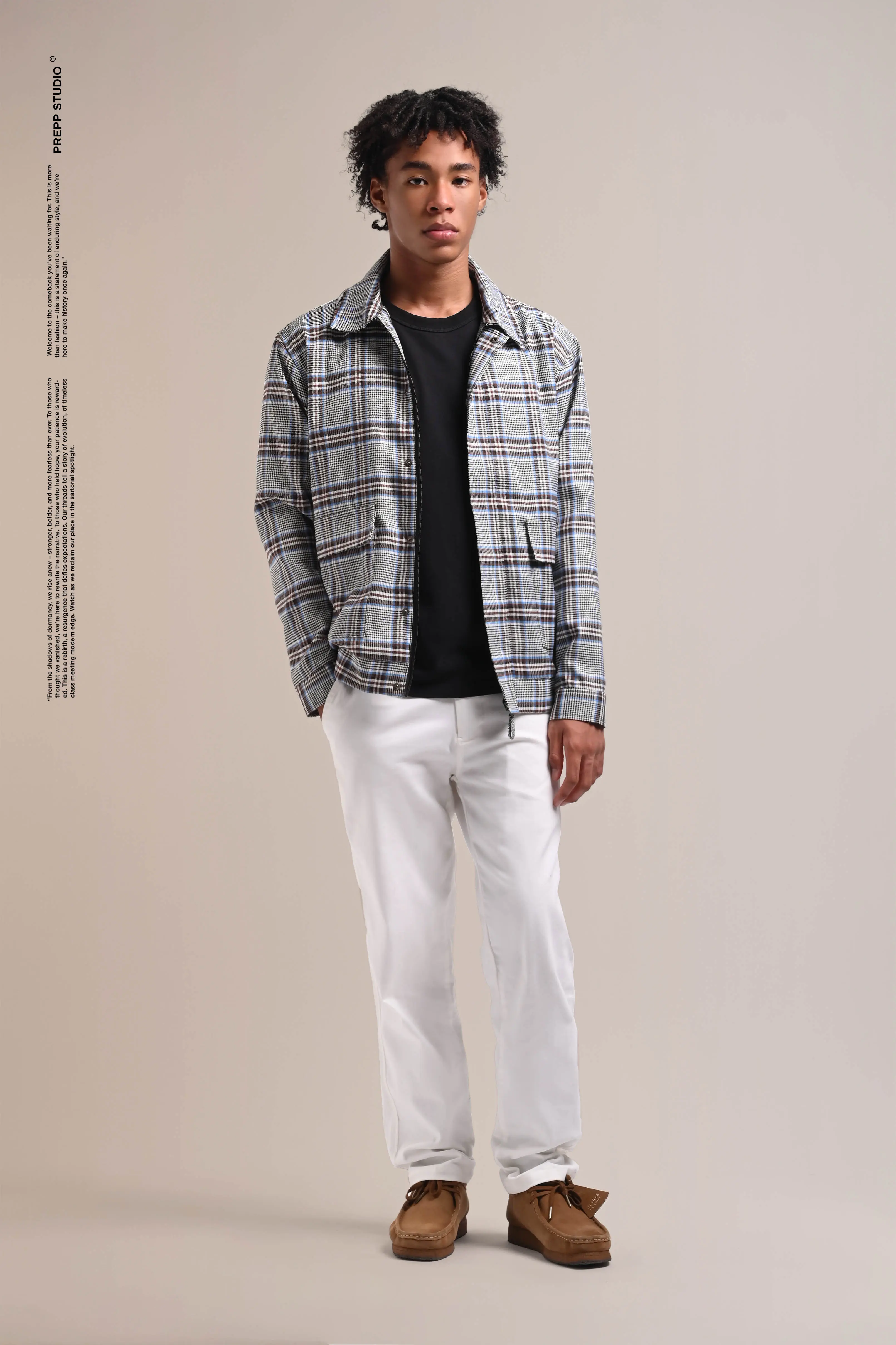 REMY TARTAN JACKET BLUE