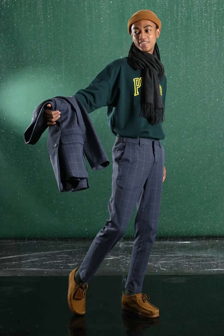 GRID TROUSERS FLINSTONE BLUE