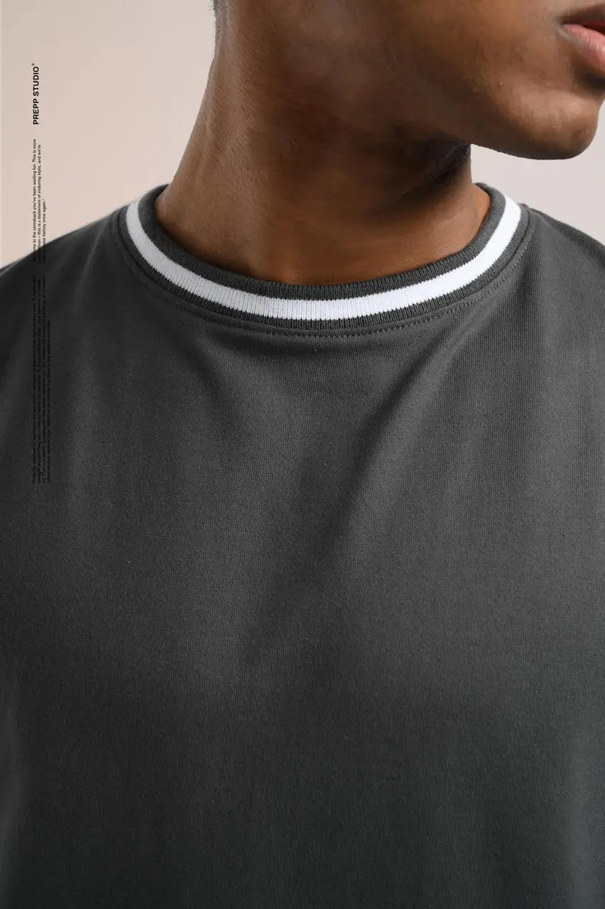 PTDC38-MONOLINE T-SHIRT CHARCOAL