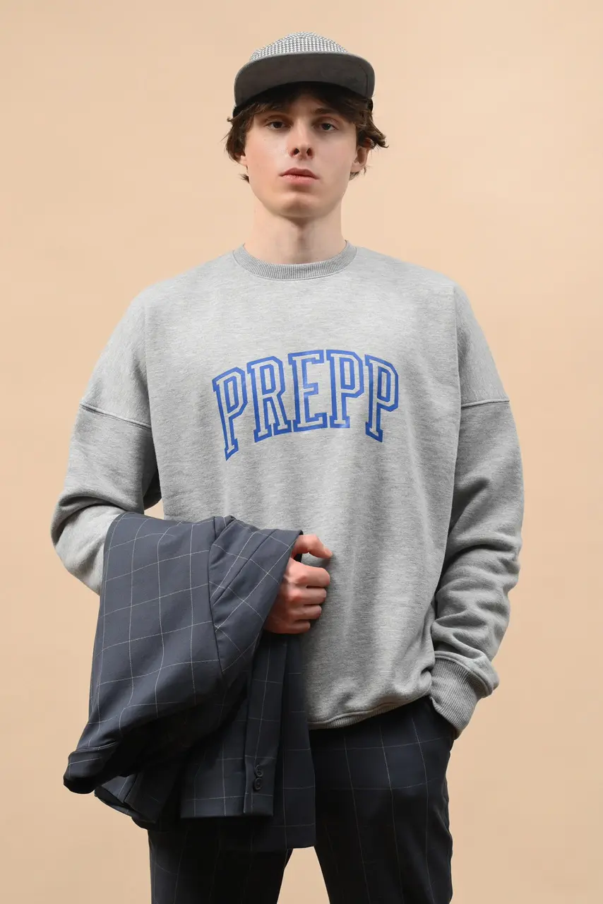 PODX10-COLLEGIATE SWEATSHIRT GREY