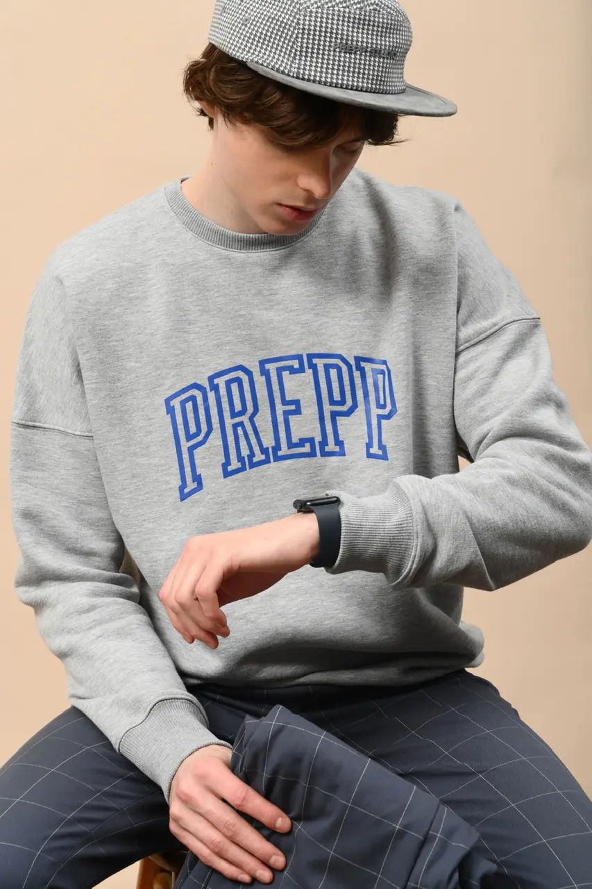 PODX10-COLLEGIATE SWEATSHIRT GREY