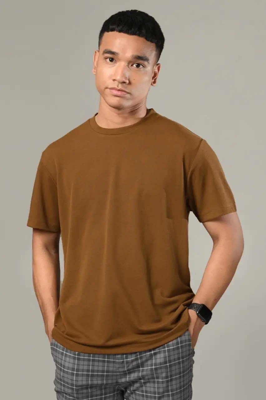 PTBJ12-EAZYDRY BASIC TEES LIGHT BROWN