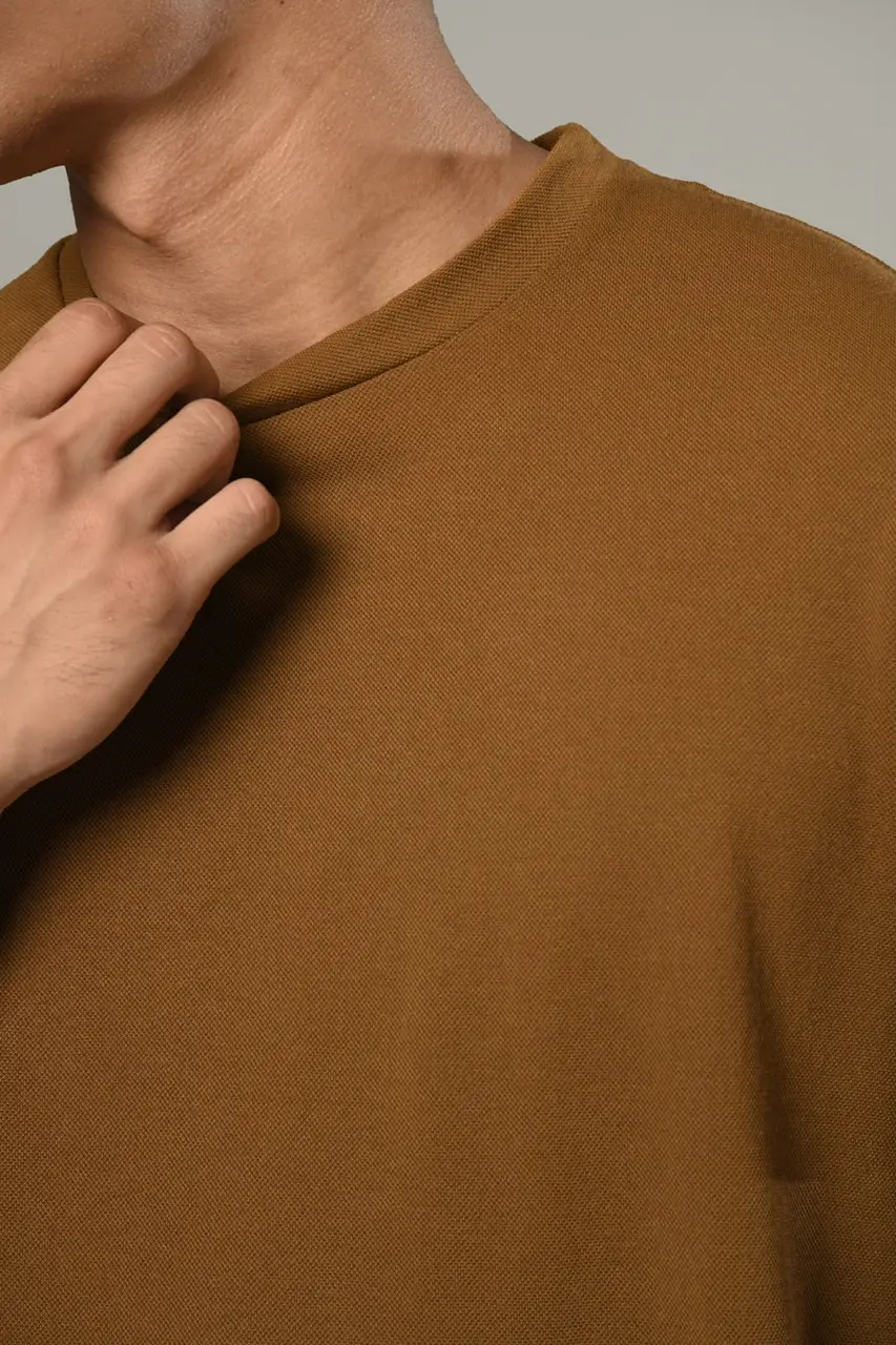 PTBJ12-EAZYDRY BASIC TEES LIGHT BROWN