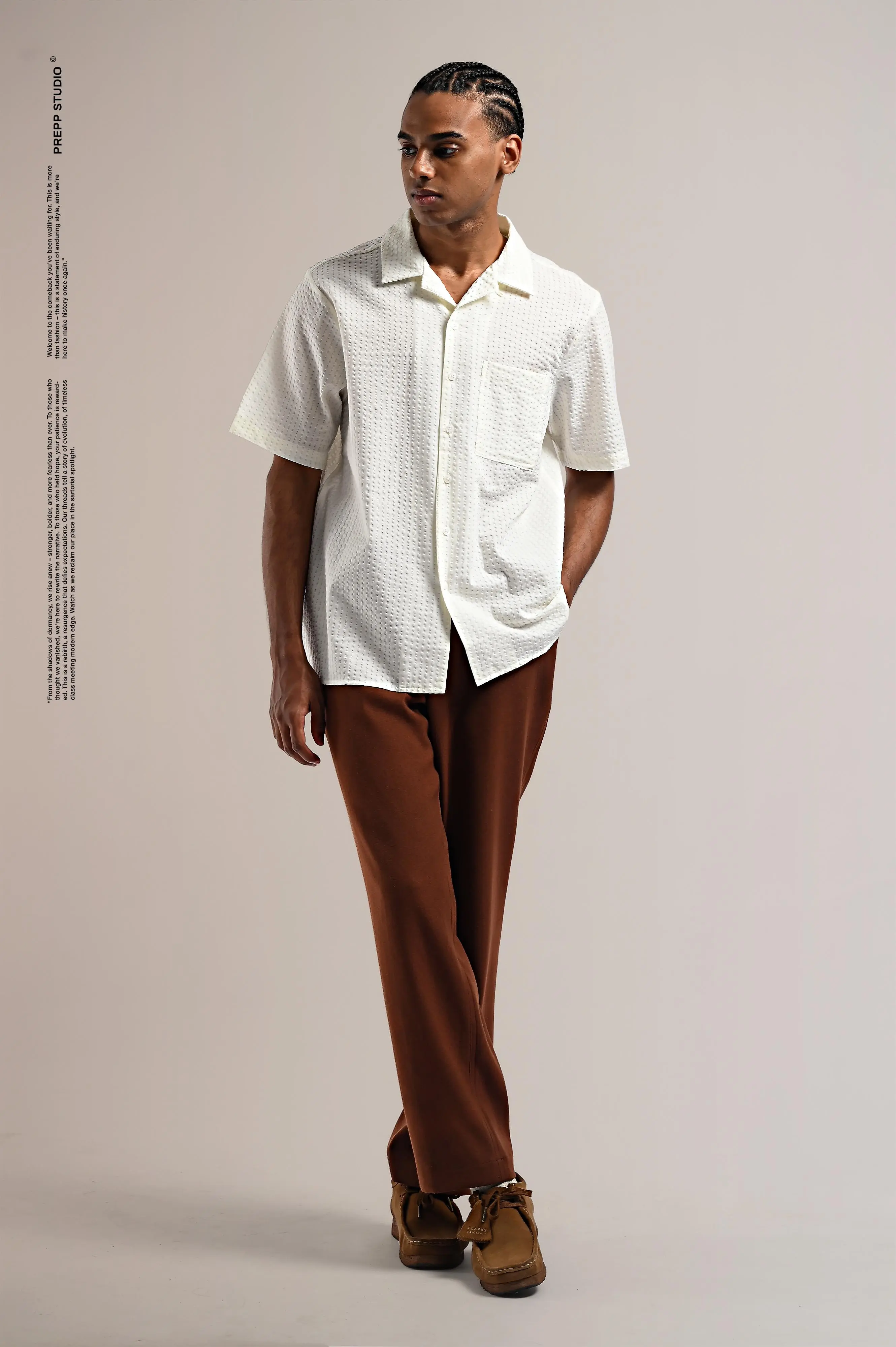 VELOFORE SEERSUCKER SHORT SLEEVE WHITE