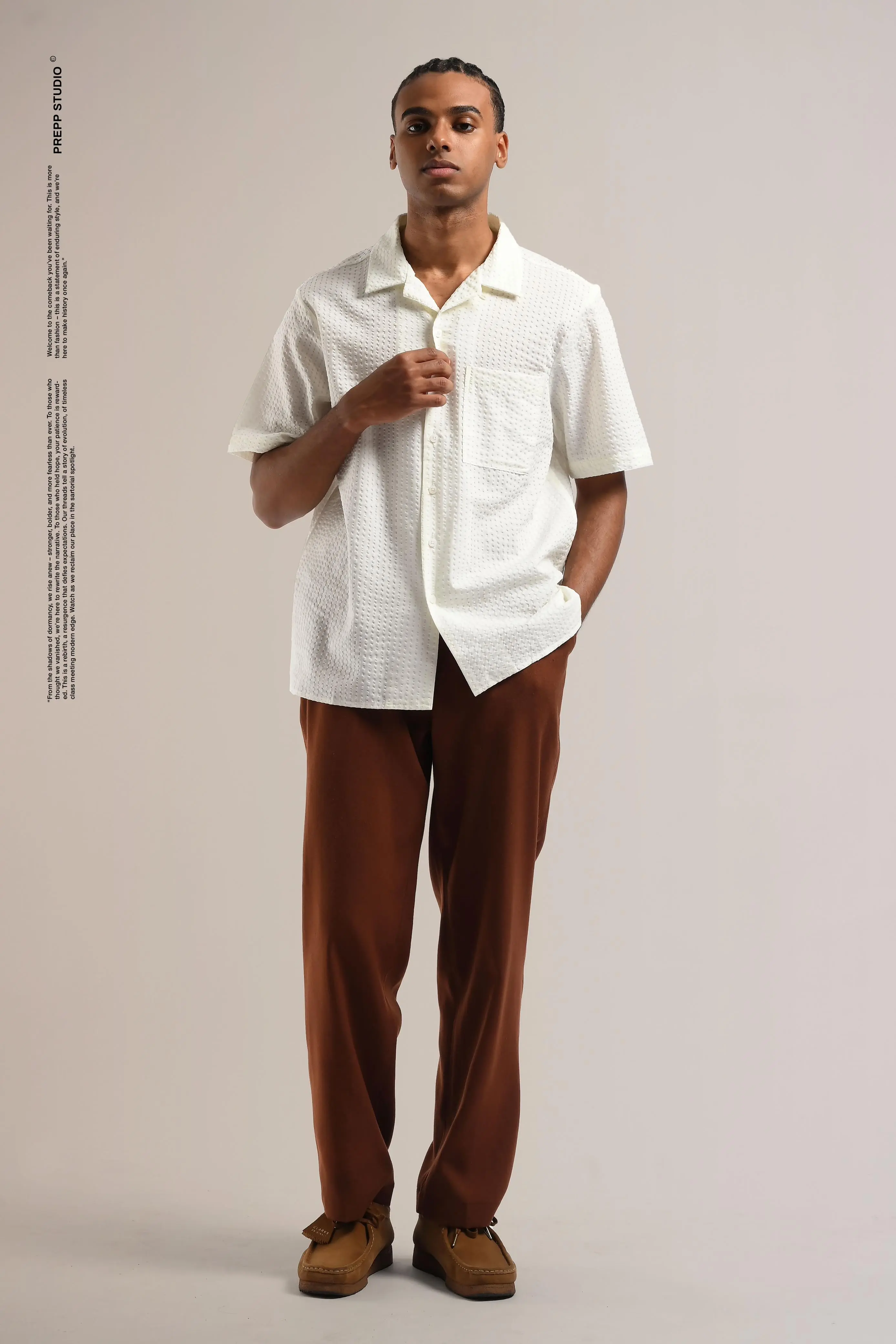 VELOFORE SEERSUCKER SHORT SLEEVE WHITE