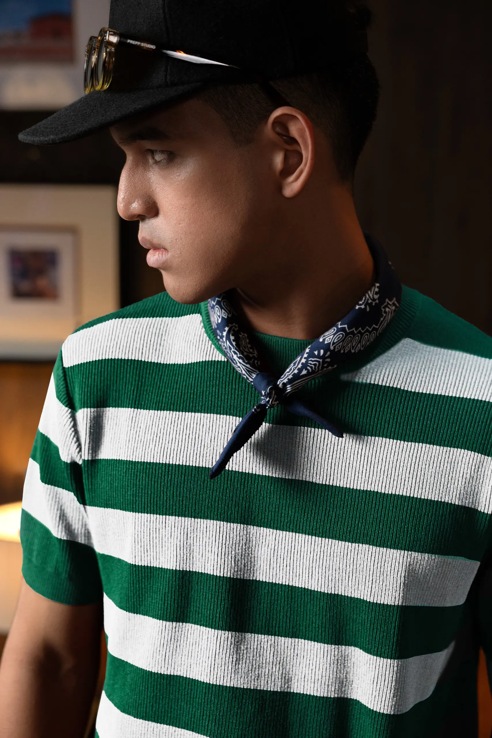 ALIGNIT STRIPE TEES GREEN