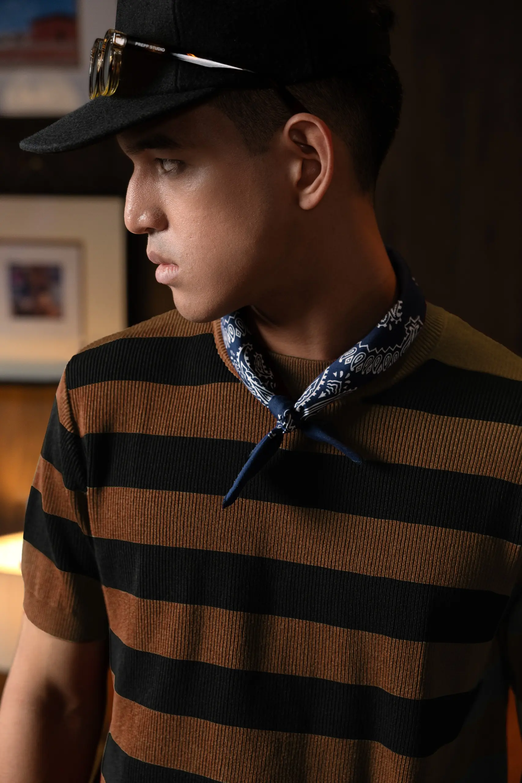 ALIGNIT STRIPE TEES BLACK