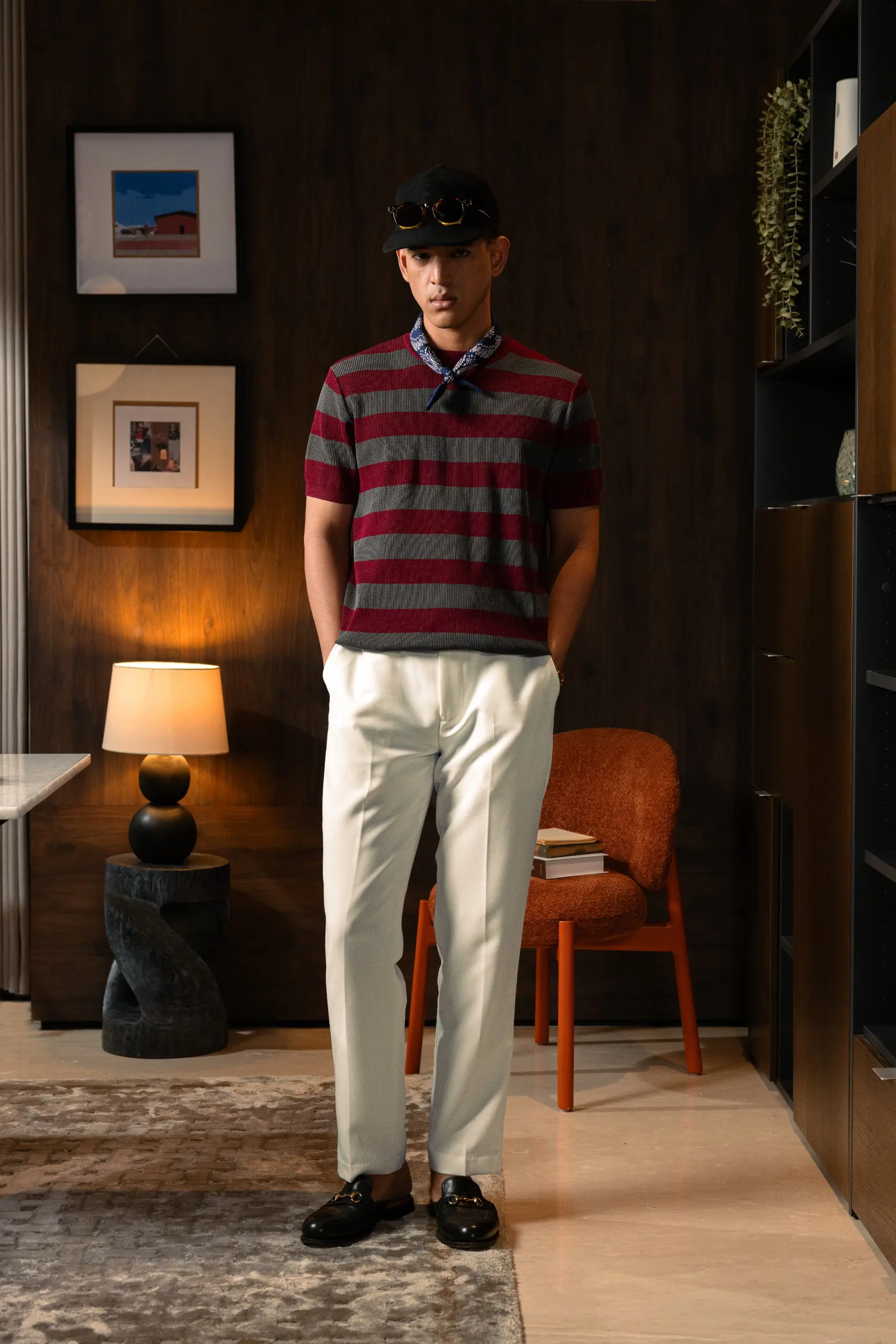 ALIGNIT STRIPE TEES MAROON