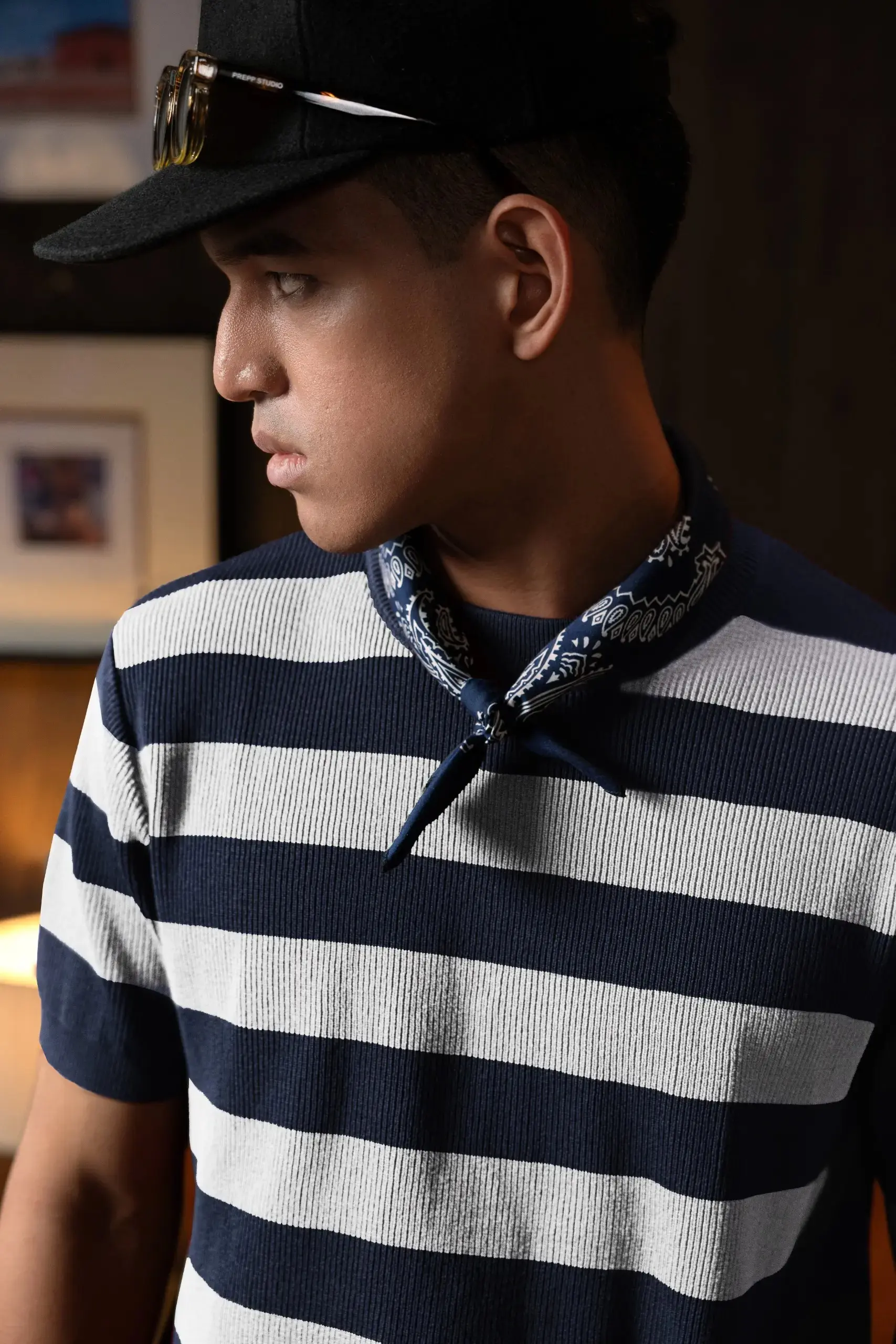 ALIGNIT STRIPE TEES NAVY