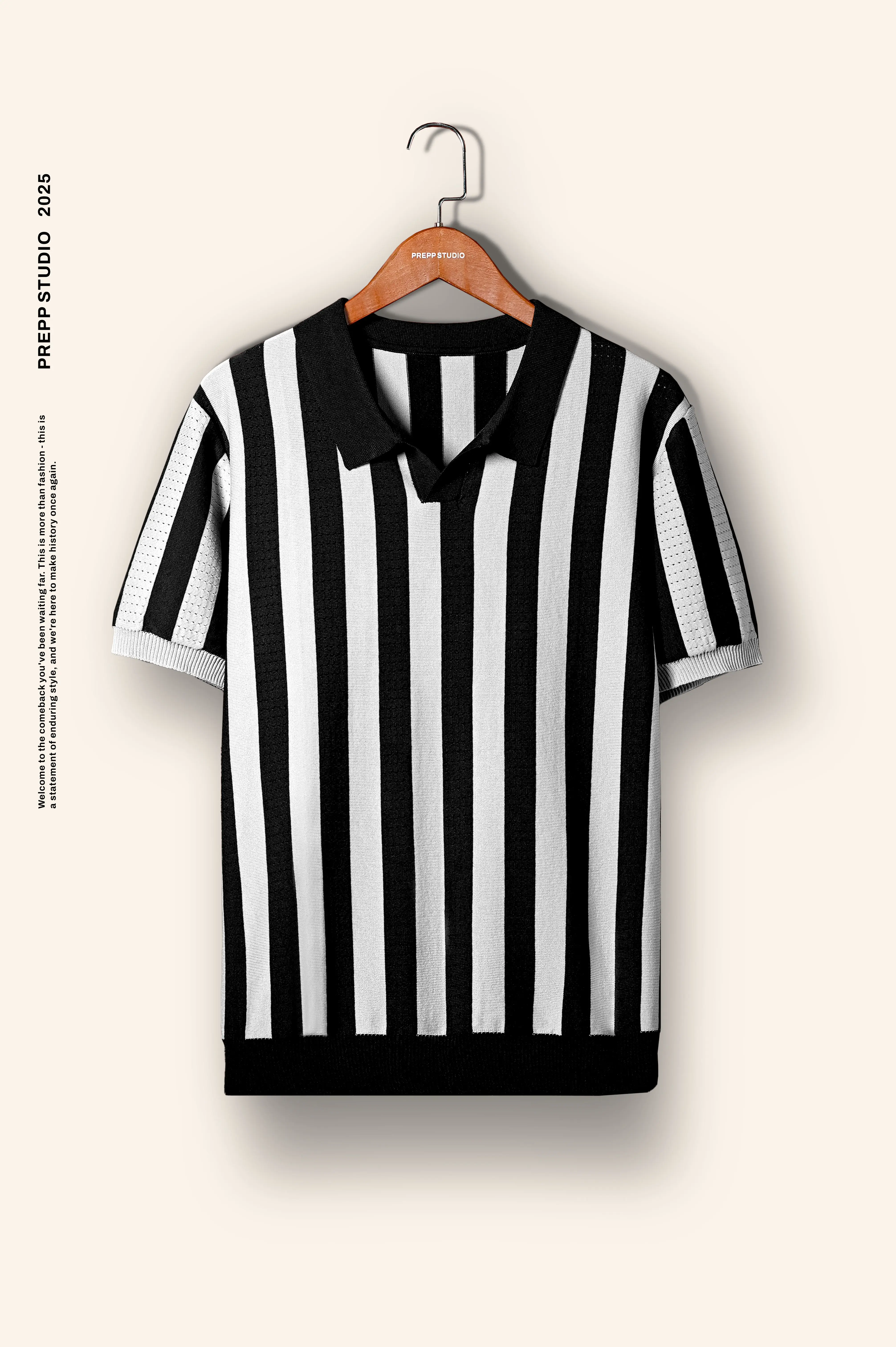 VERSTRIPE KNIT POLO BLACK