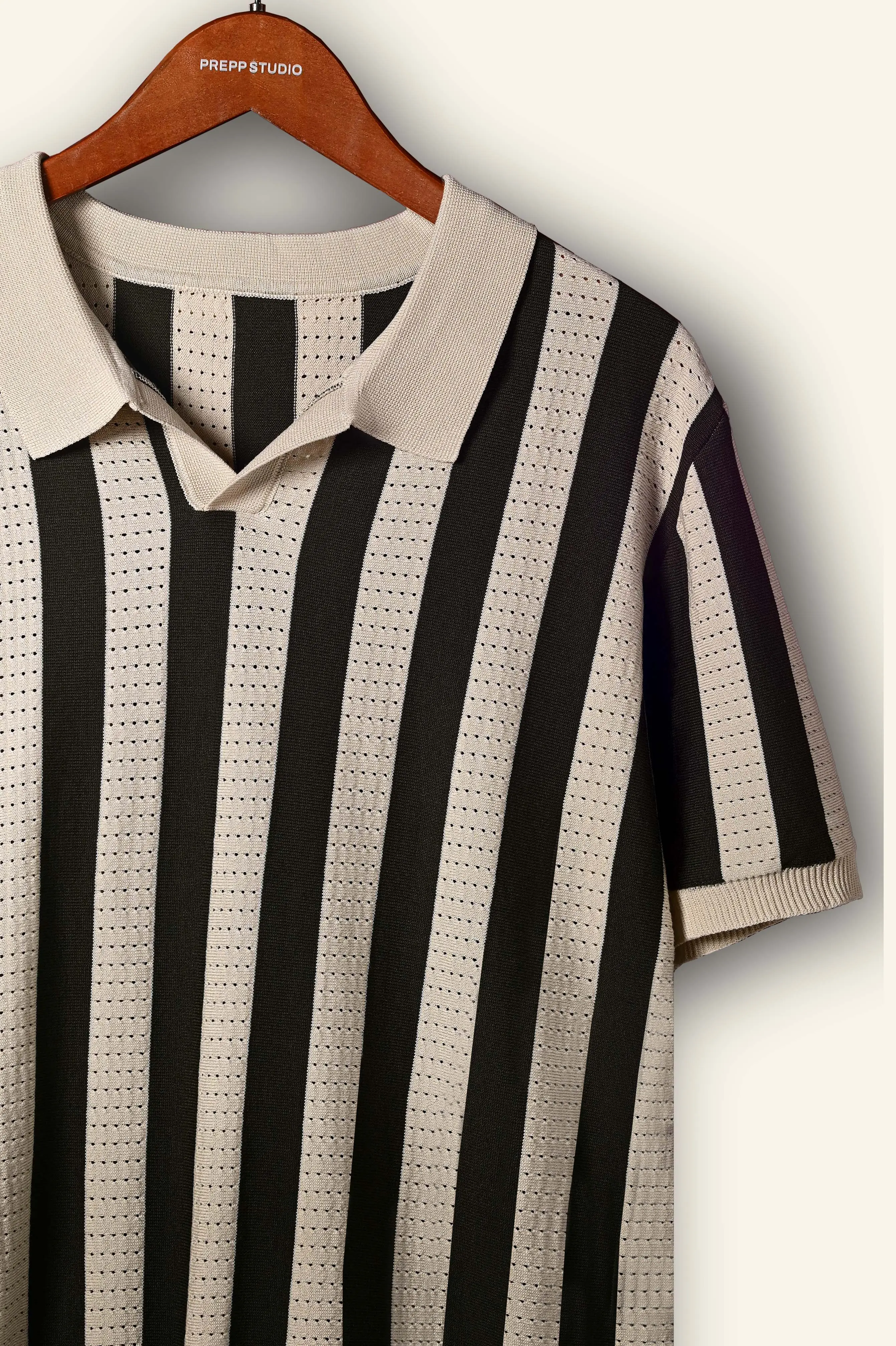 VERSTRIPE KNIT POLO BROWN