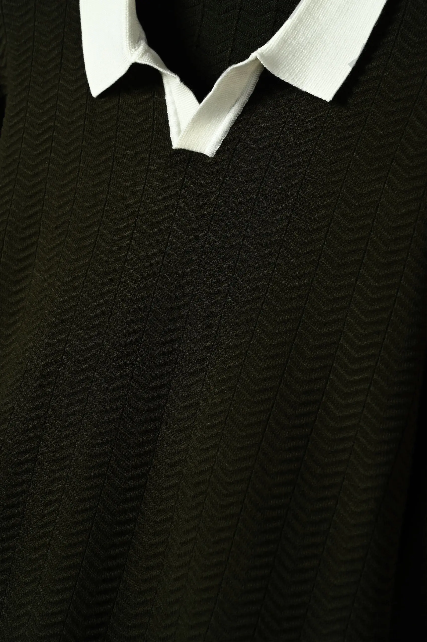 ZIGWEAVE KNIT POLO OLIVE