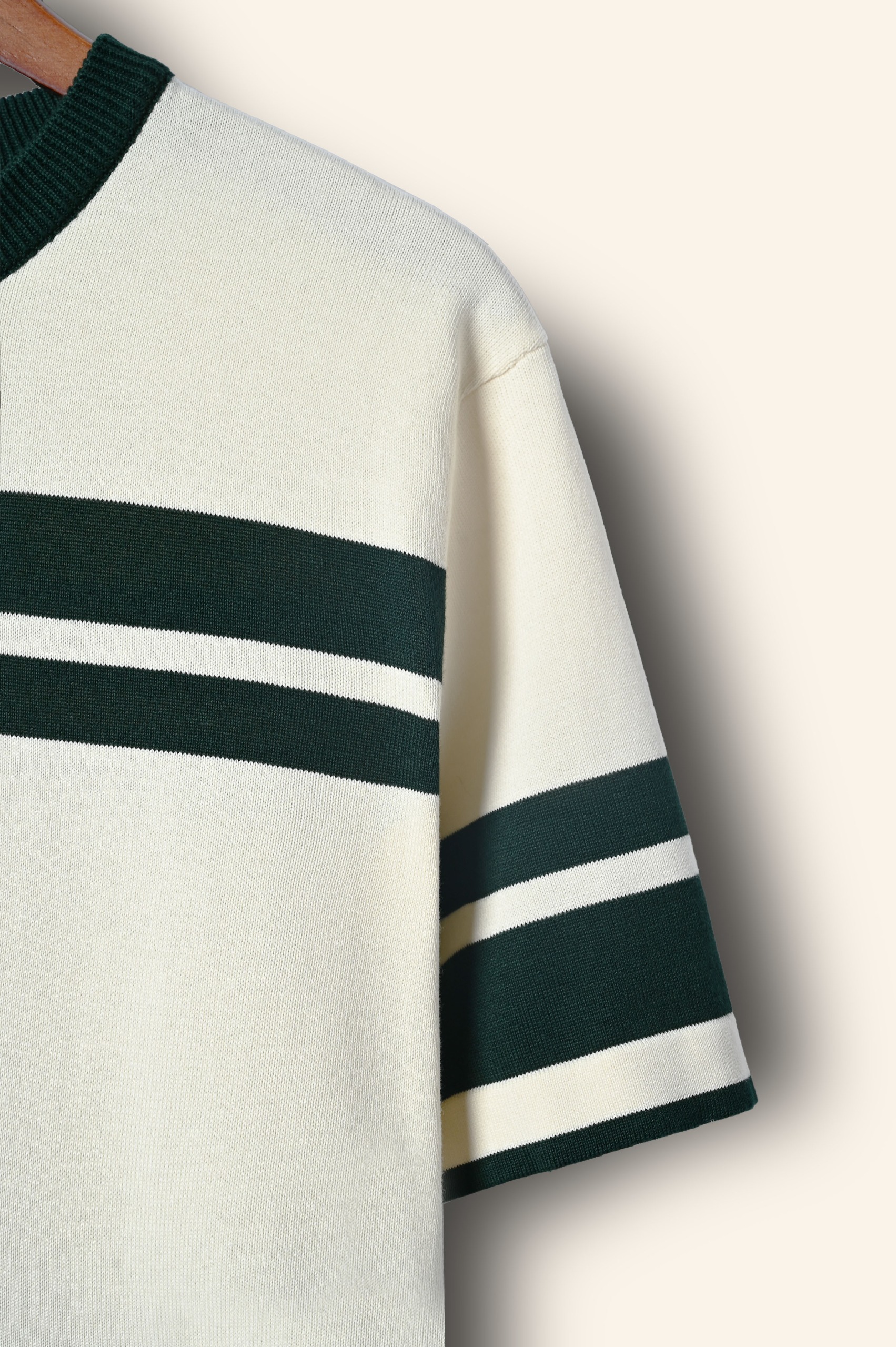 KNIT TEES STRIPE ESSENCE WHITE GREEN