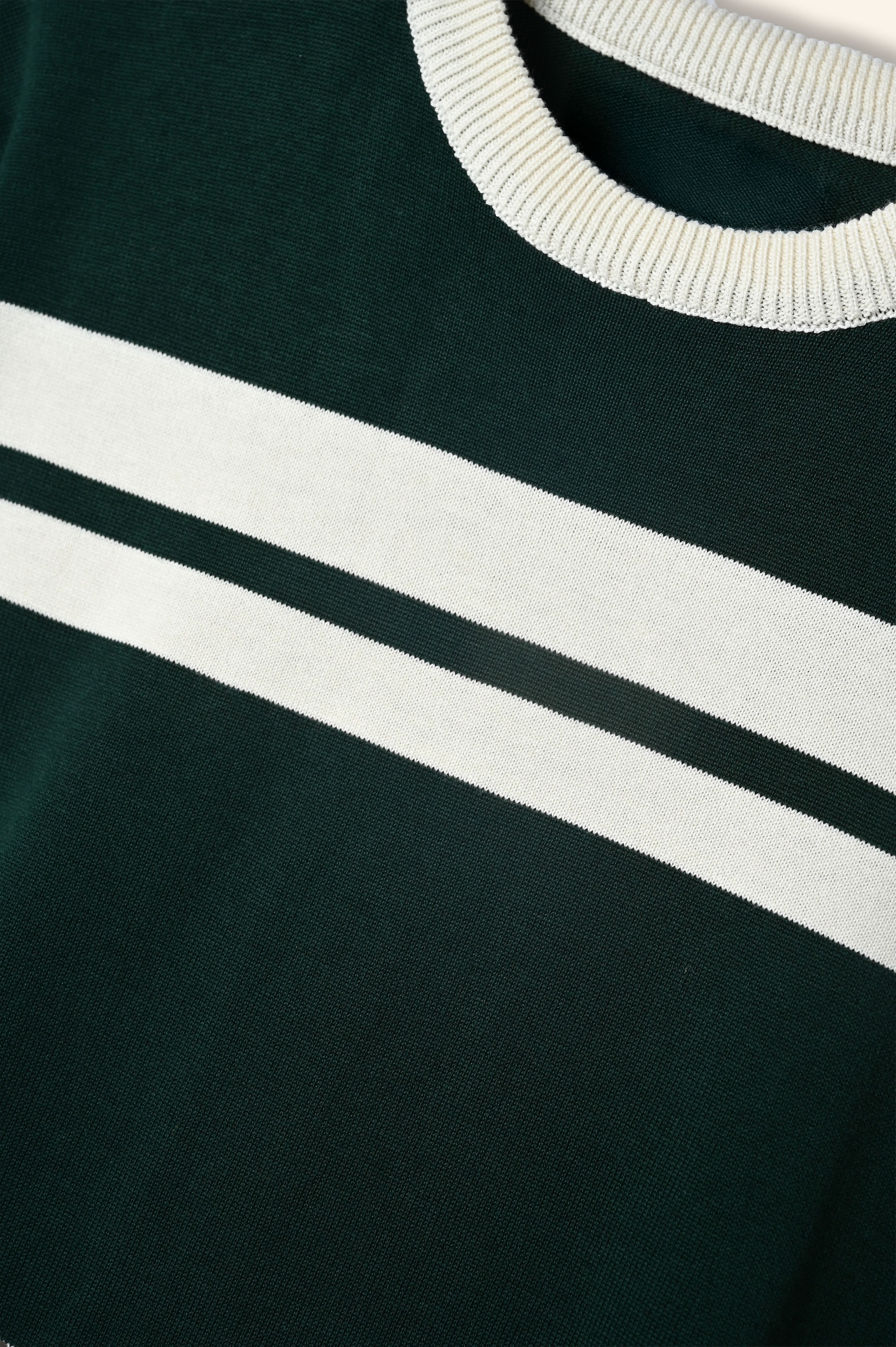 KNIT TEES STRIPE ESSENCE GREEN WHITE