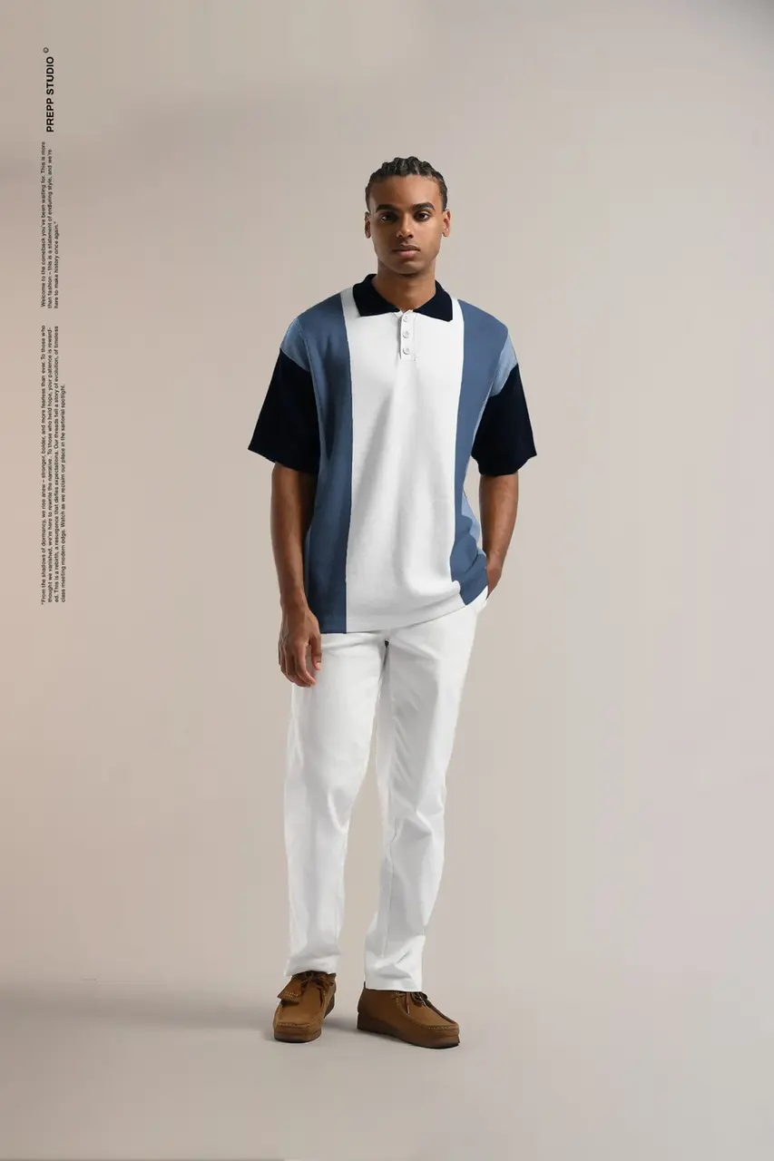 POLO STRIPE SENSE 4 STRIPE BLUE LIGHT BLUE