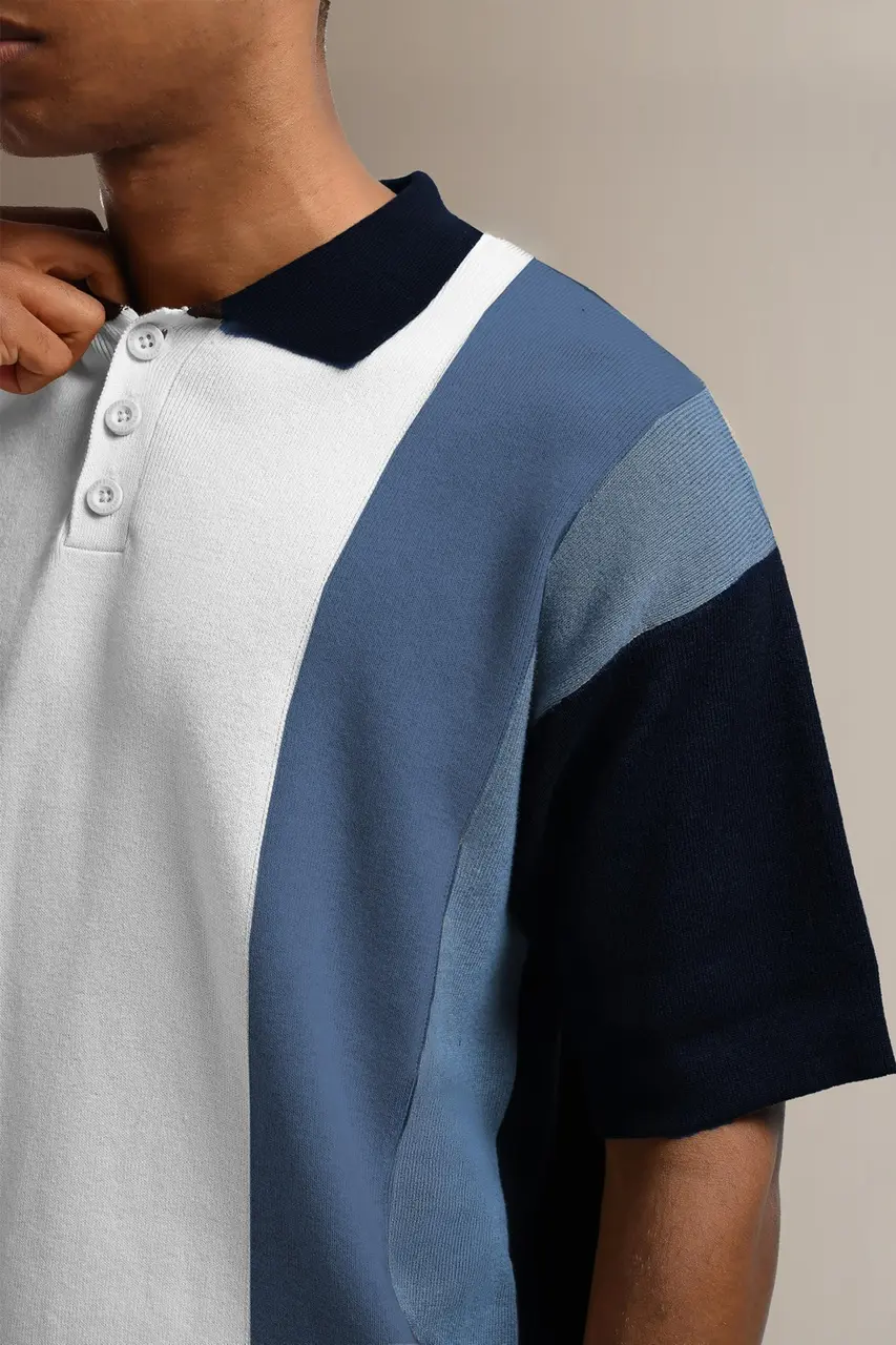 POLO STRIPE SENSE 4 STRIPE BLUE LIGHT BLUE