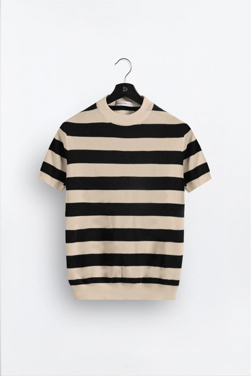Image of ALIGNIT STRIPE TEES BLACK