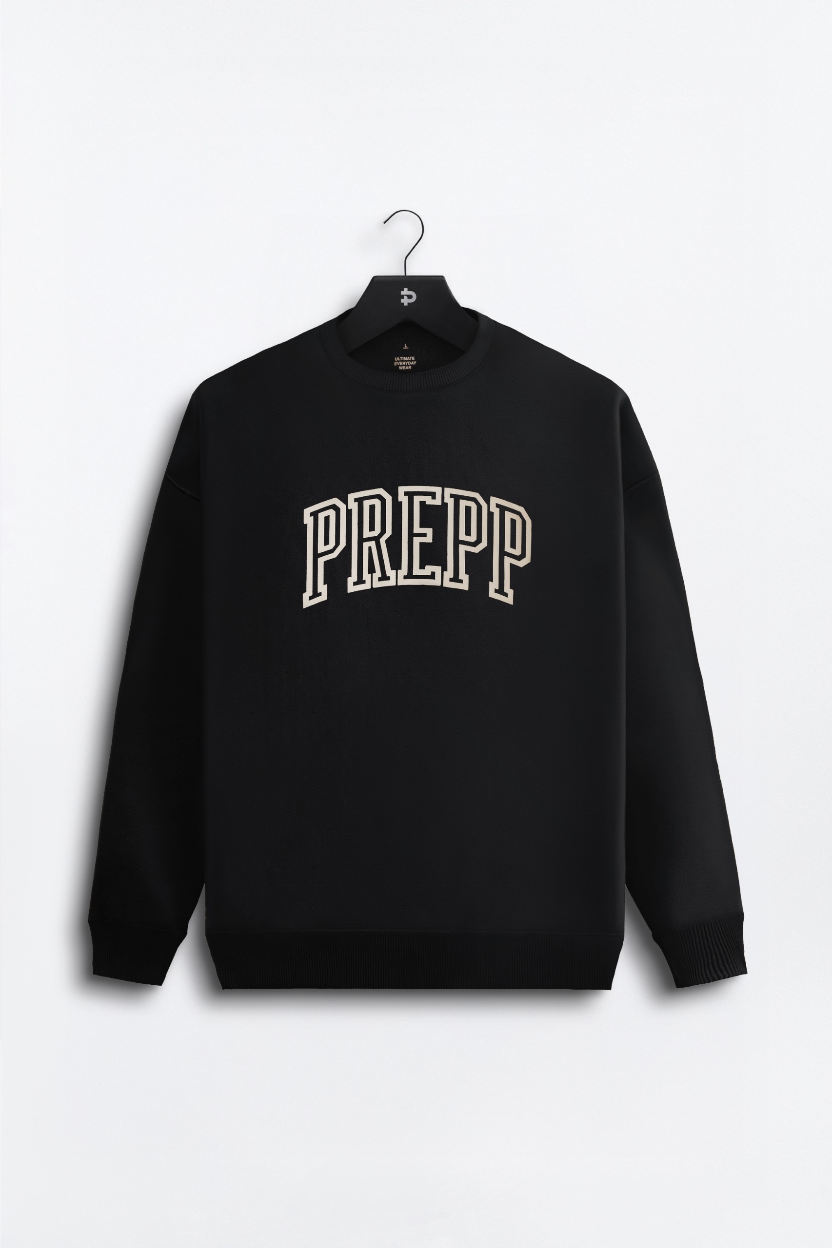 COLLEGIATE SWEATSHIRT BLACK WHITE
