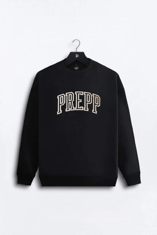 Image of COLLEGIATE SWEATSHIRT BLACK WHITE