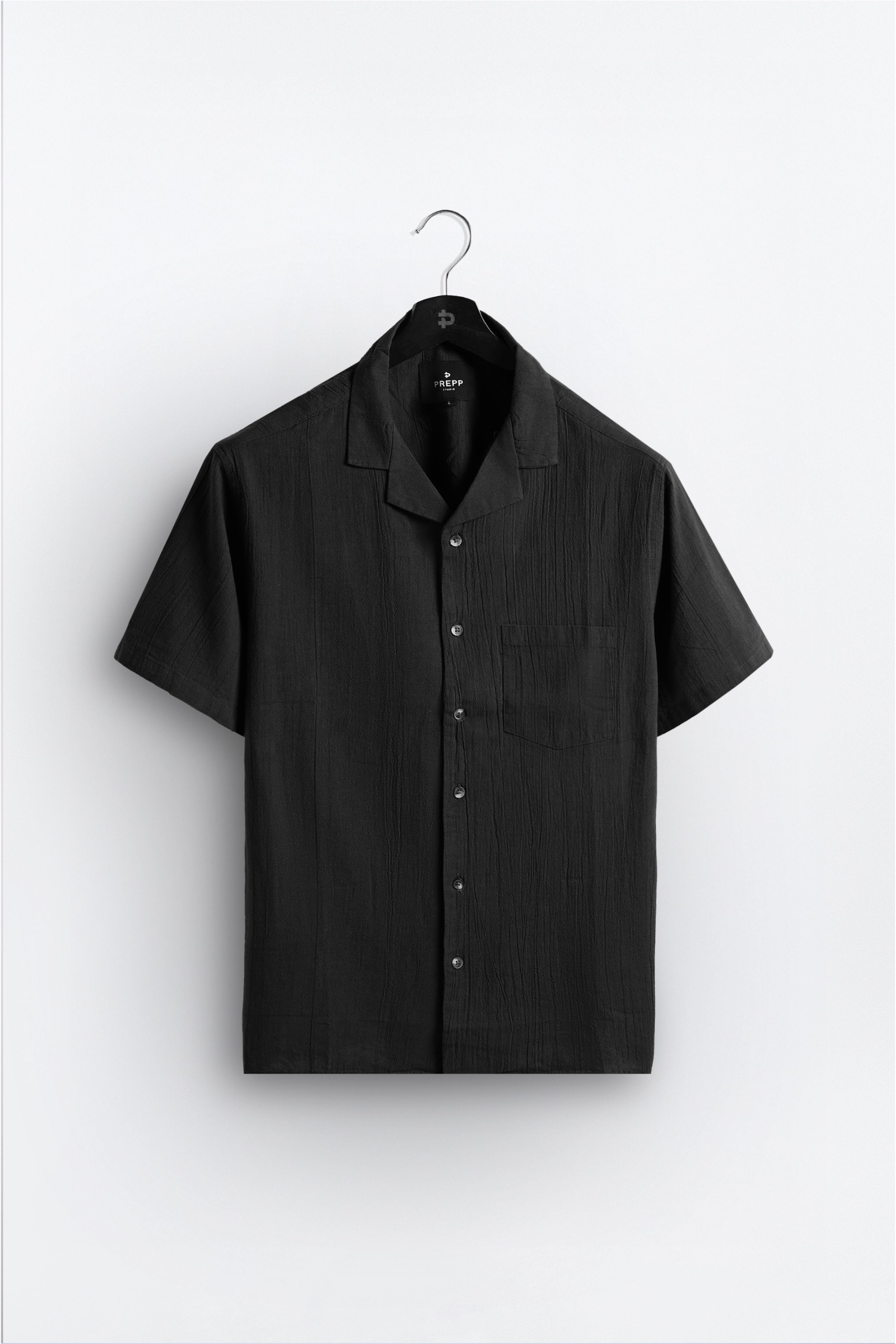 CORRUGATE CRINKLE SHIRT BLACK