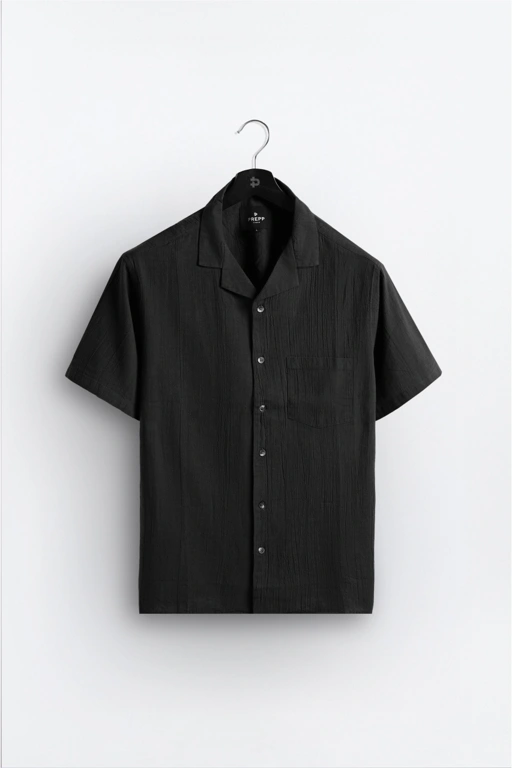 Image of CORRUGATE CRINKLE SHIRT BLACK