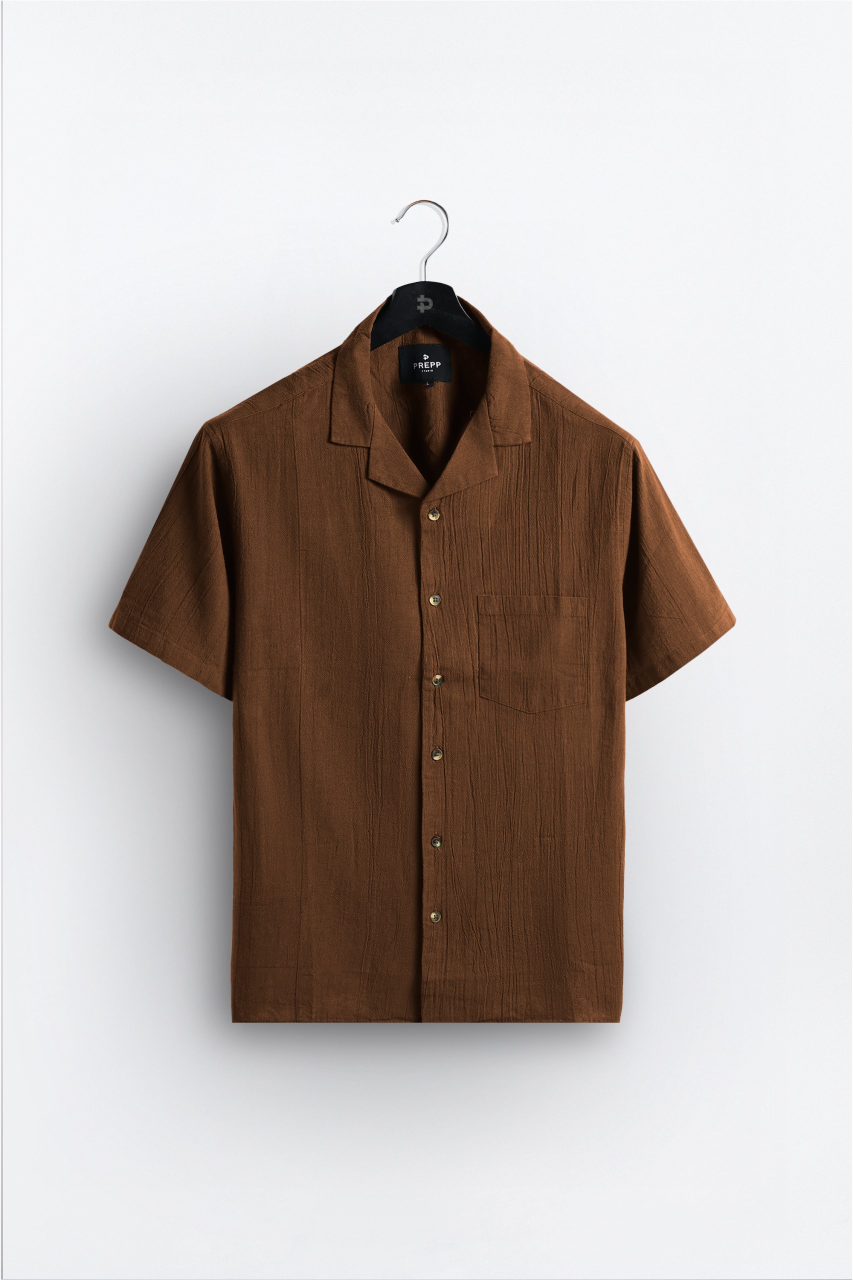 CORRUGATE CRINKLE SHIRT BROWN