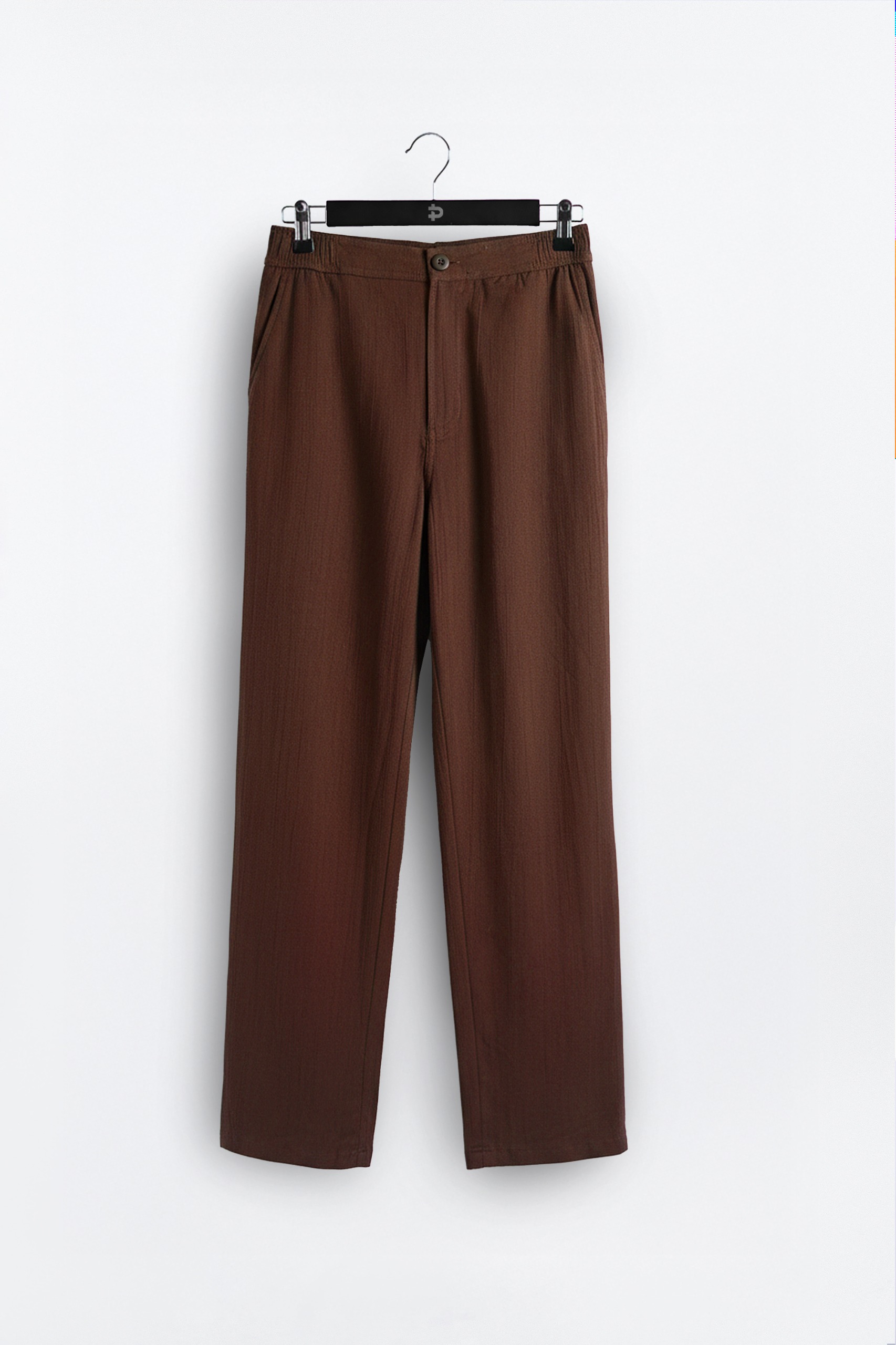 CORRUGATE CRINKLE PANTS BROWN
