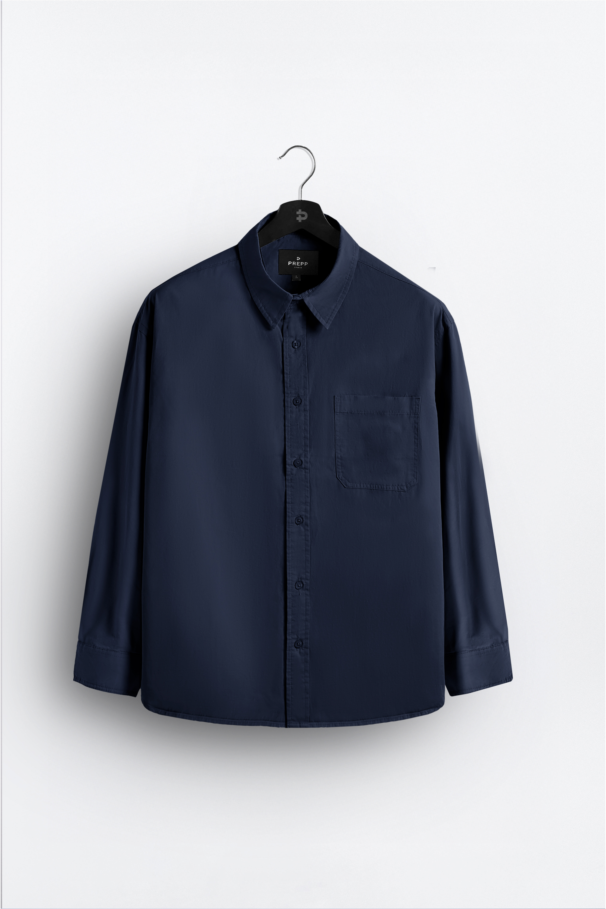 PSDT16-DREXEL OVERSIZED SHIRT BASIC COLLAR NAVY