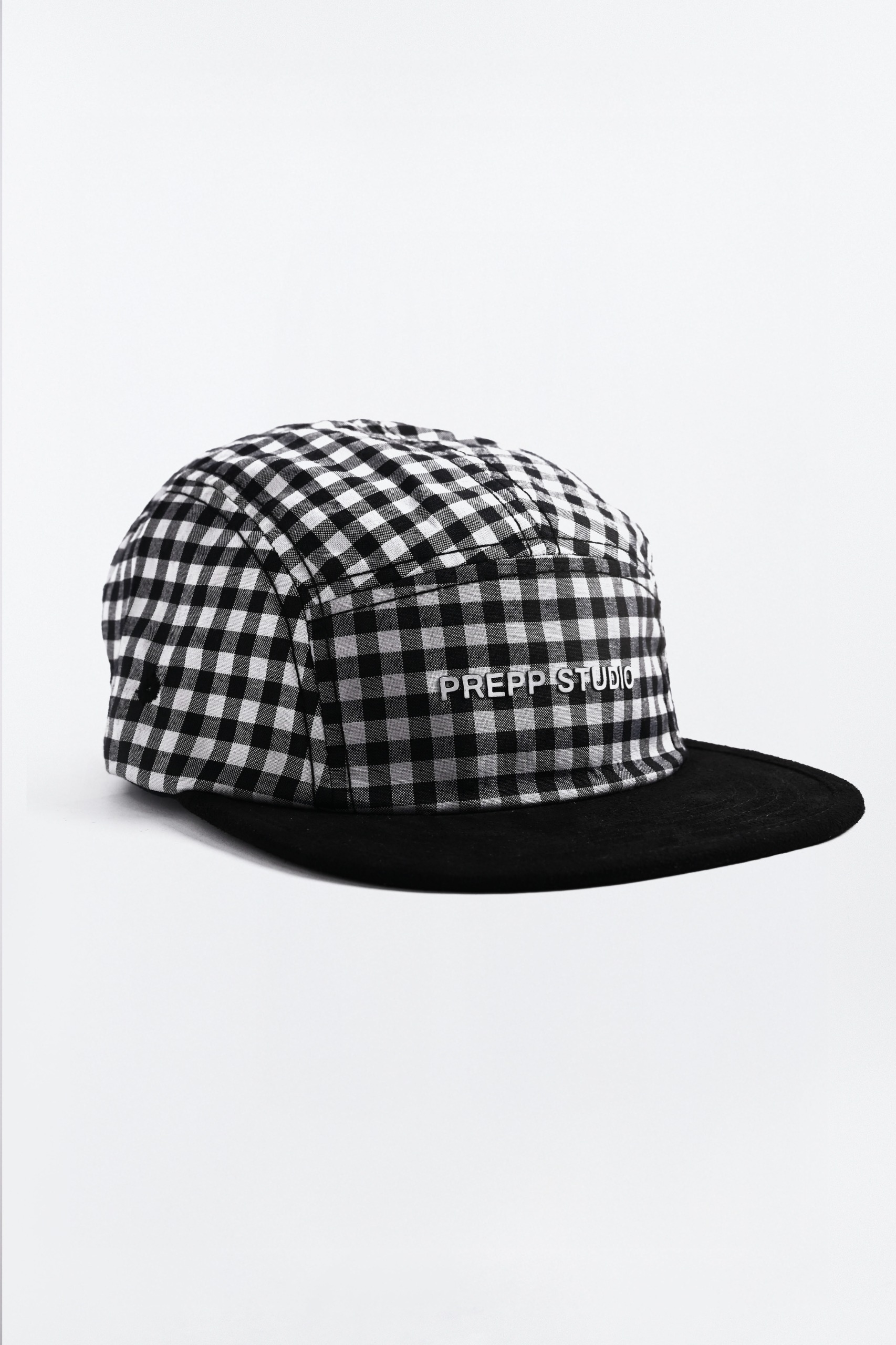 PADP02-5 PANEL GINGHAM CAP BLACK